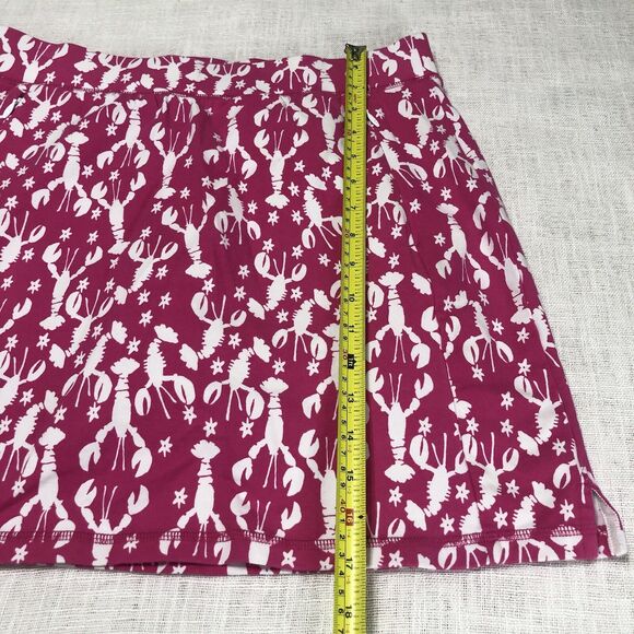 T by Talbots Skort Women M Pink Lobster Print PullOn Skirt W/ Shorts Golf Tennis - Picture 12 of 12